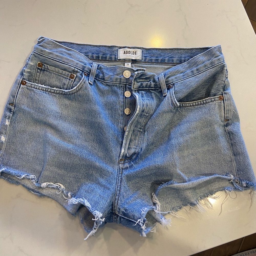 Agolde Parker cut-off organic denim shorts